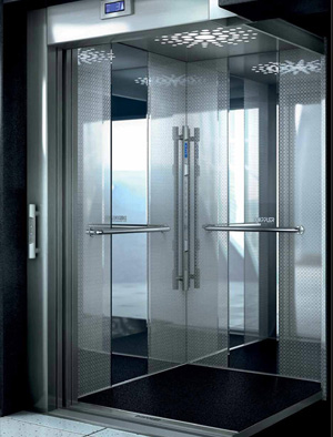 Glass elevator for office